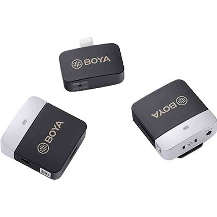 BOYA BY-M1V6 2-Person Wireless Microphone System with Lightning Connector for iOS Devices.